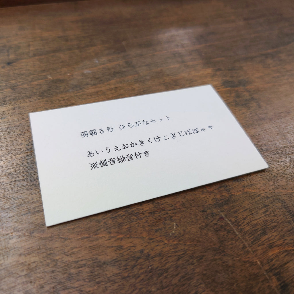 5号活字ひらがなセット 明朝