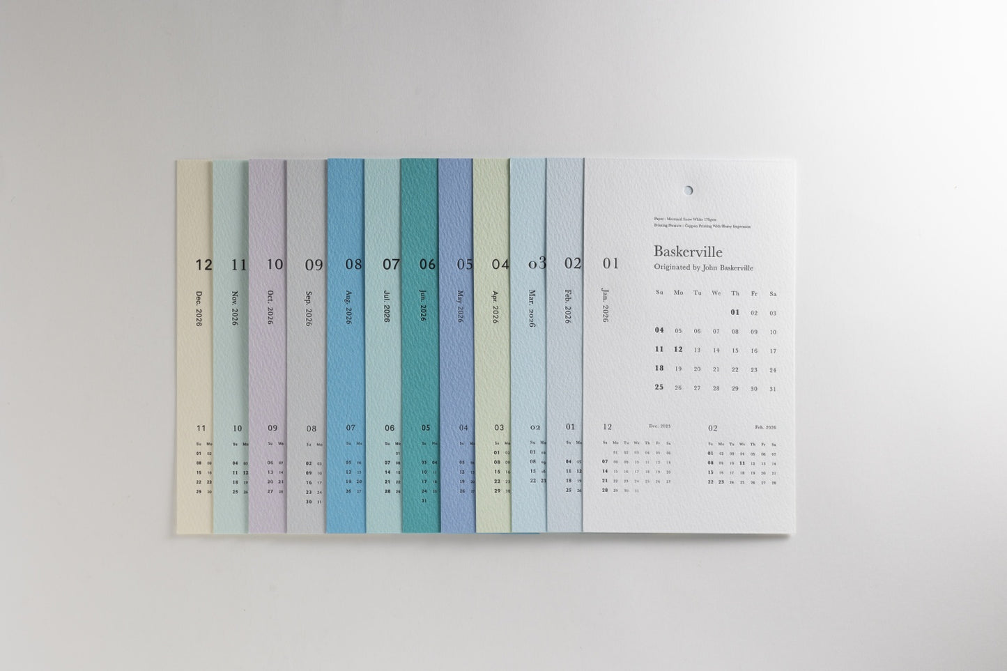 2026年卓上活版カレンダー　-マーメイド-