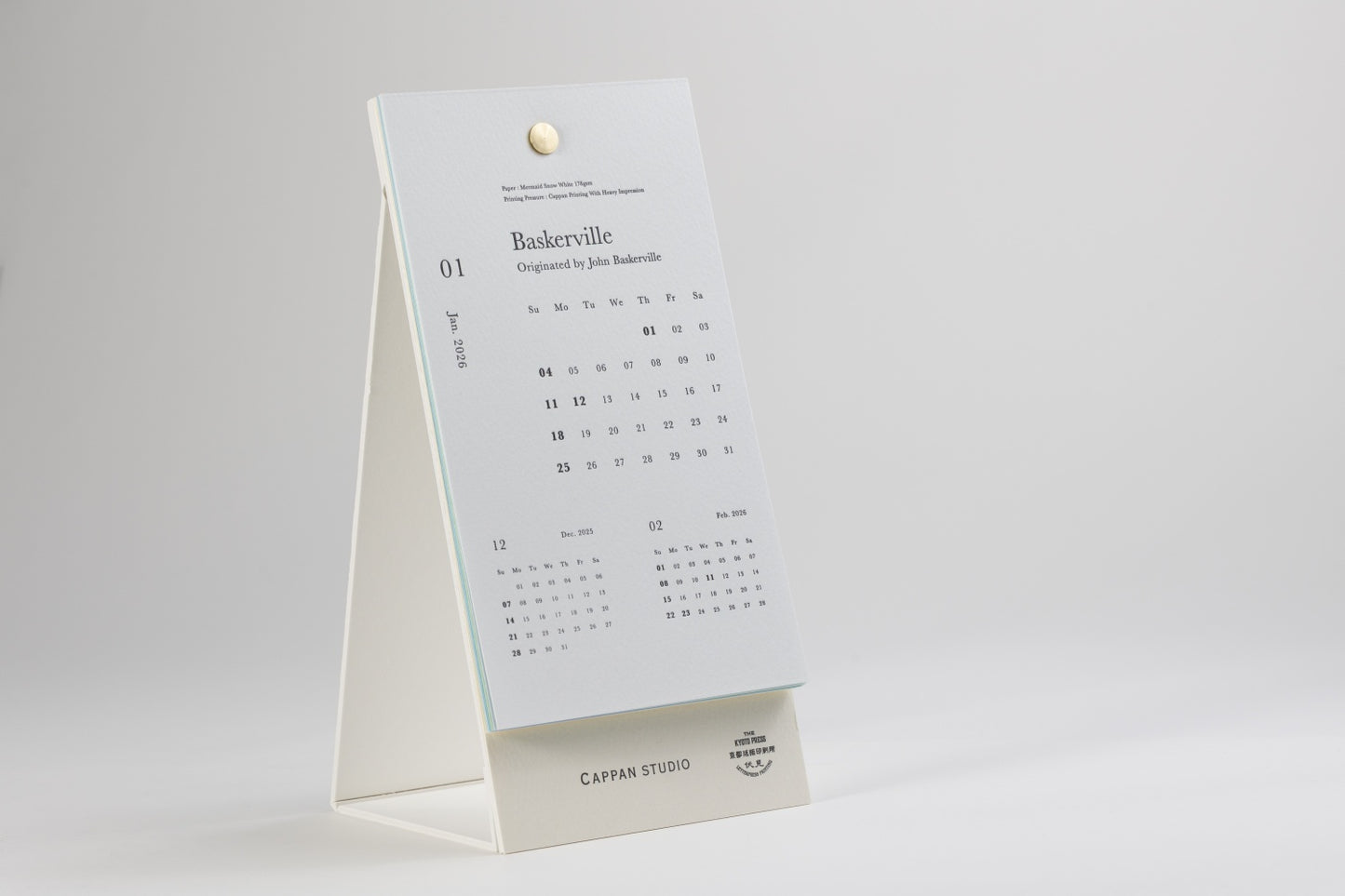 2026年卓上活版カレンダー　-マーメイド-