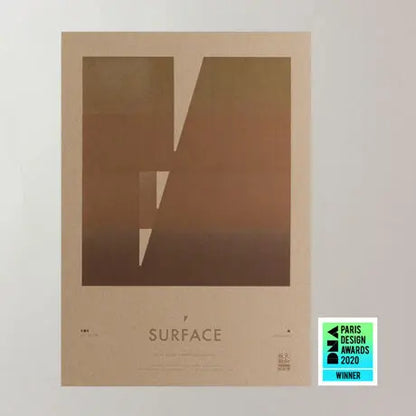 活版印刷実験ポスター　TITLE:SURFACE(CRAFT) =DNA Paris Design Awards2020受賞